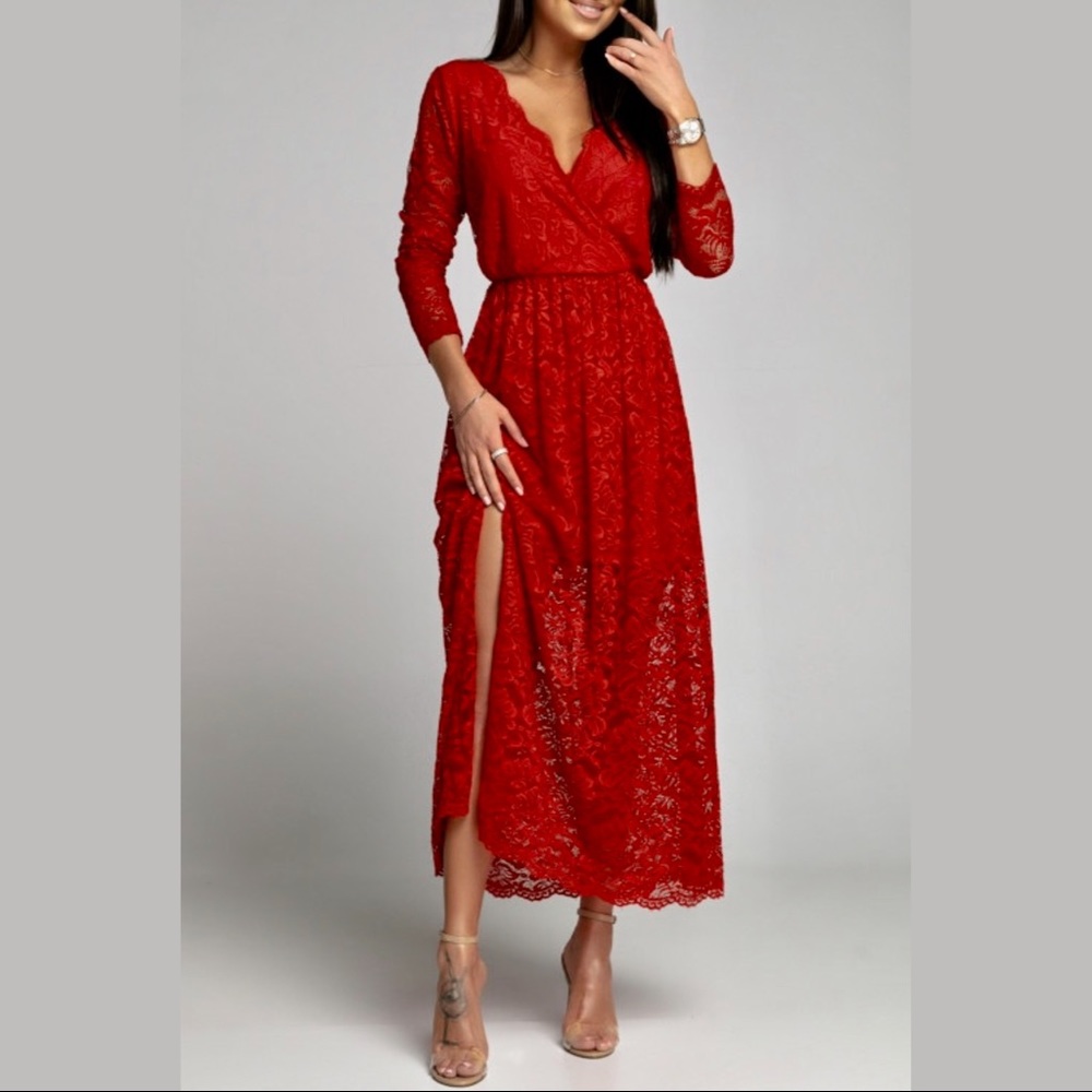 Red Lace Dress - Picture 4 of 13